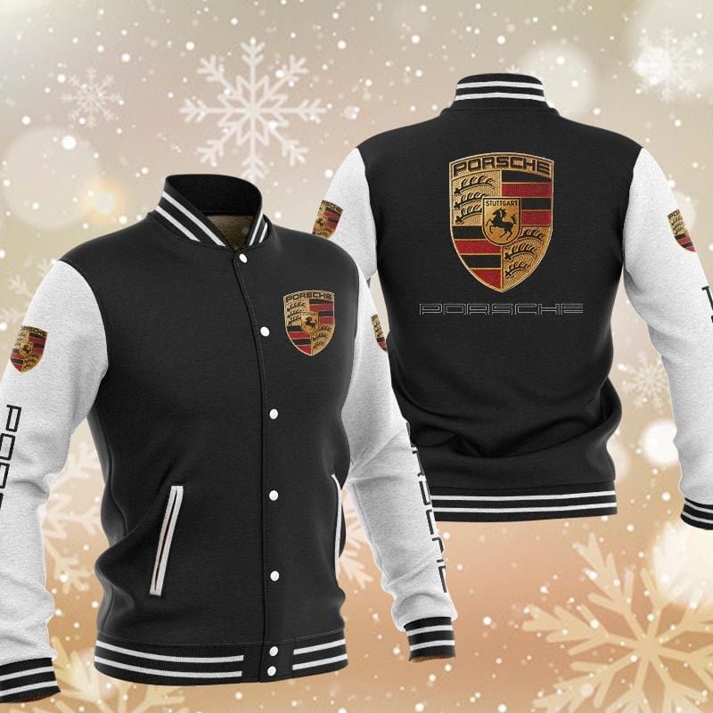 porsche brand logo baseball varsity jacket baseball jacket all over print kzsqy