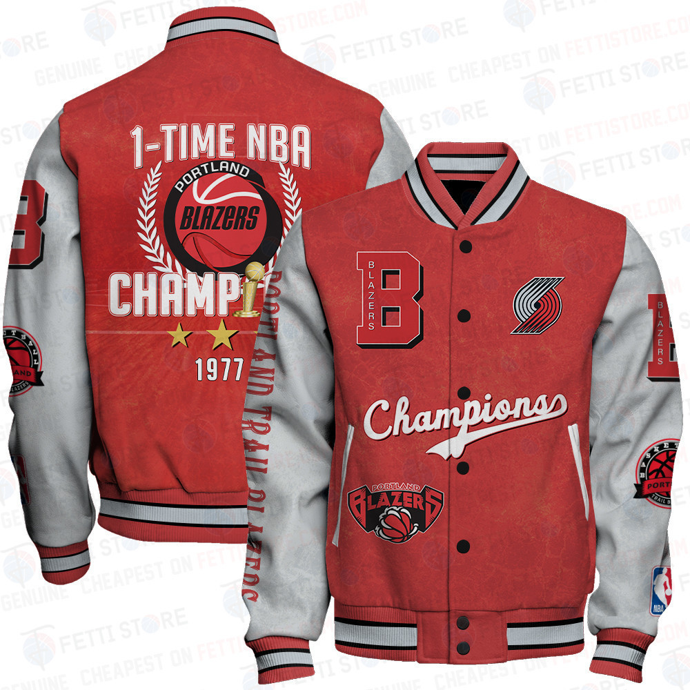 portland trail blazers 1x champions print baseball varsity jacket baseball jacket all over print sfat v4 jysbp