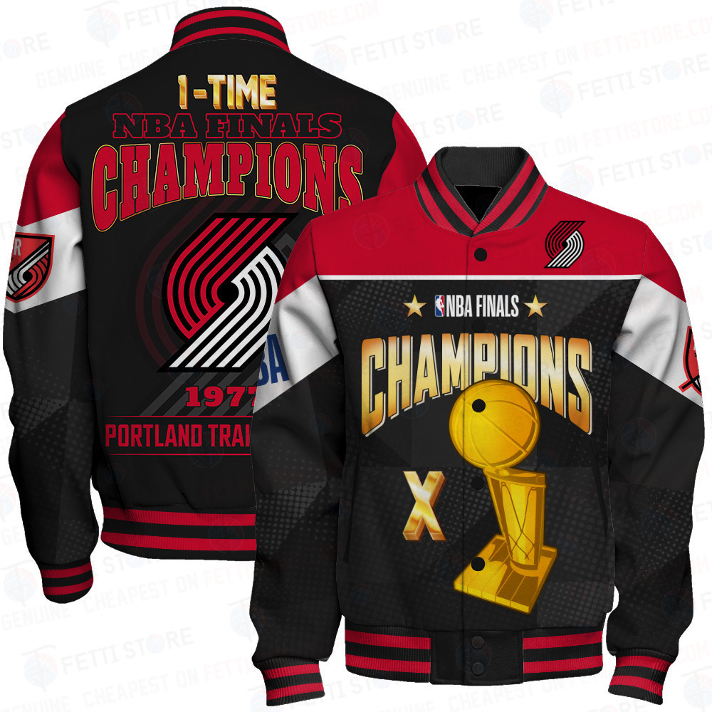 portland trail blazers champions print baseball varsity jacket baseball jacket all over print sfat v5 on7rr