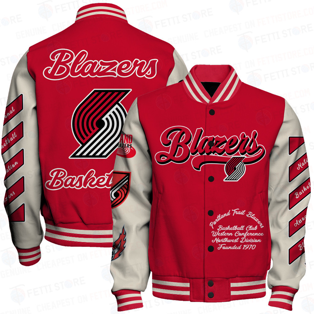 portland trail blazers nba baseball varsity jacket baseball jacket all over print sfat v14 rp6ff