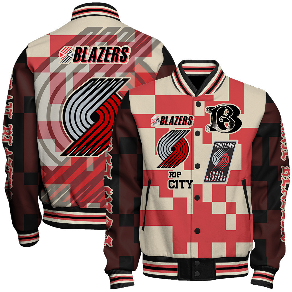 portland trail blazers nba baseball varsity jacket baseball jacket all over print stm v22 y0e0g