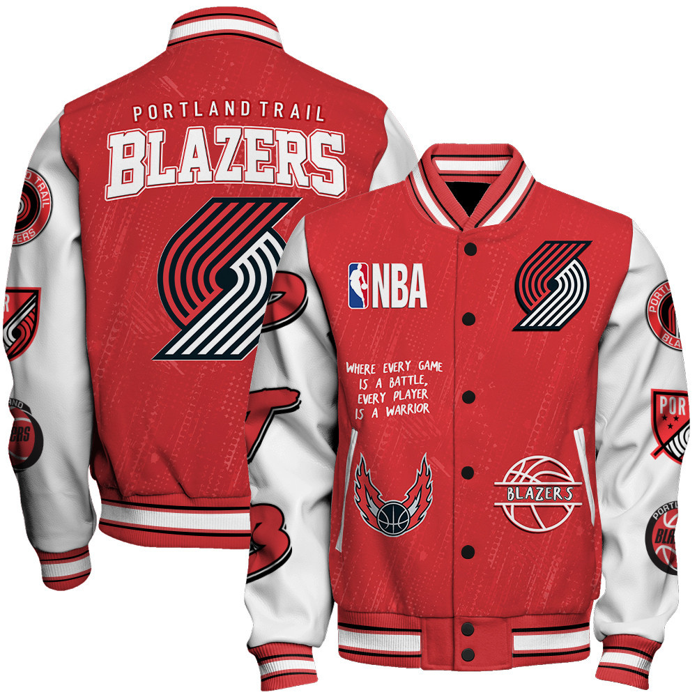 portland trail blazers team logo nba 2024 baseball varsity jacket baseball jacket all over print sfat v13 imr3c