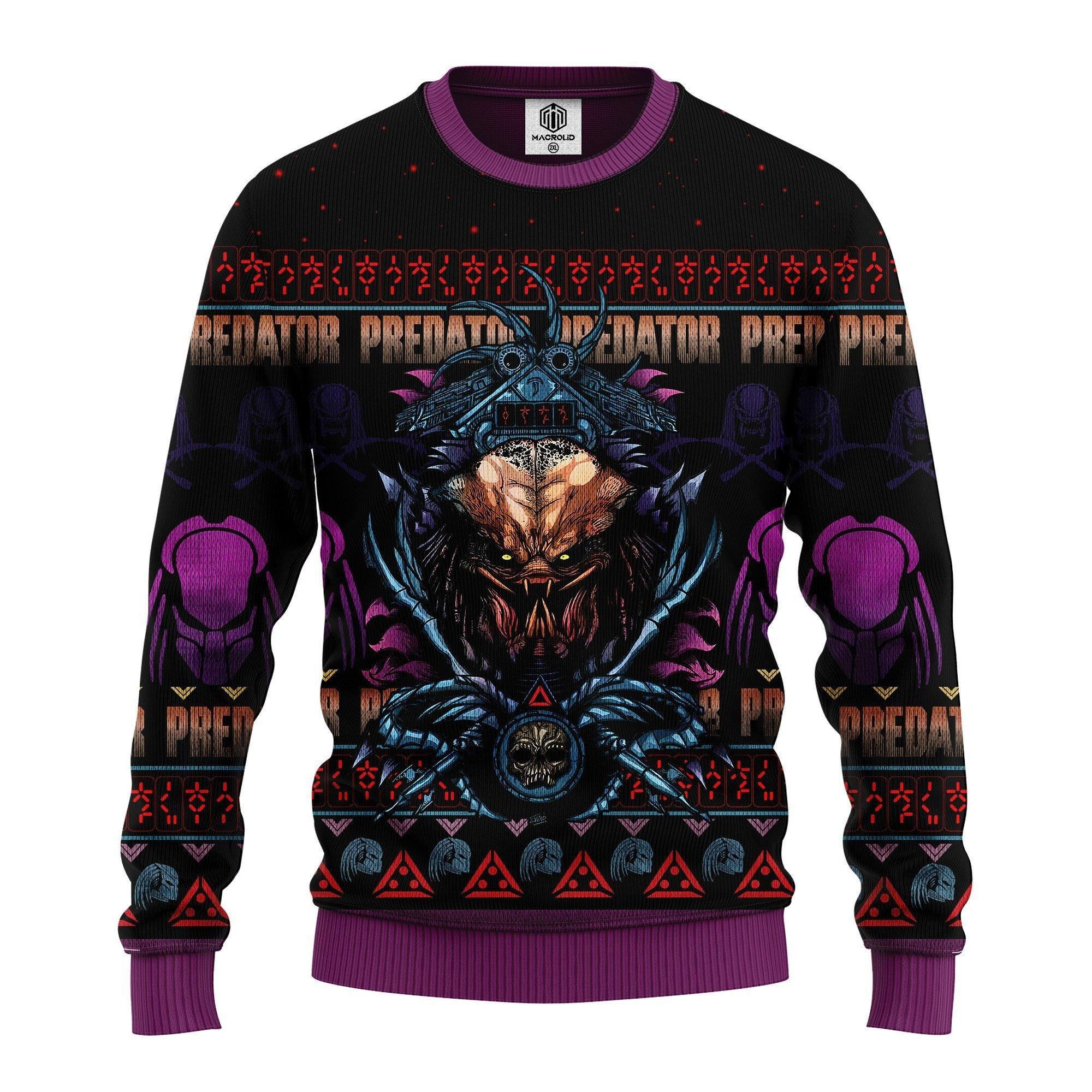 predator x ugly christmas sweater owlohh 4189