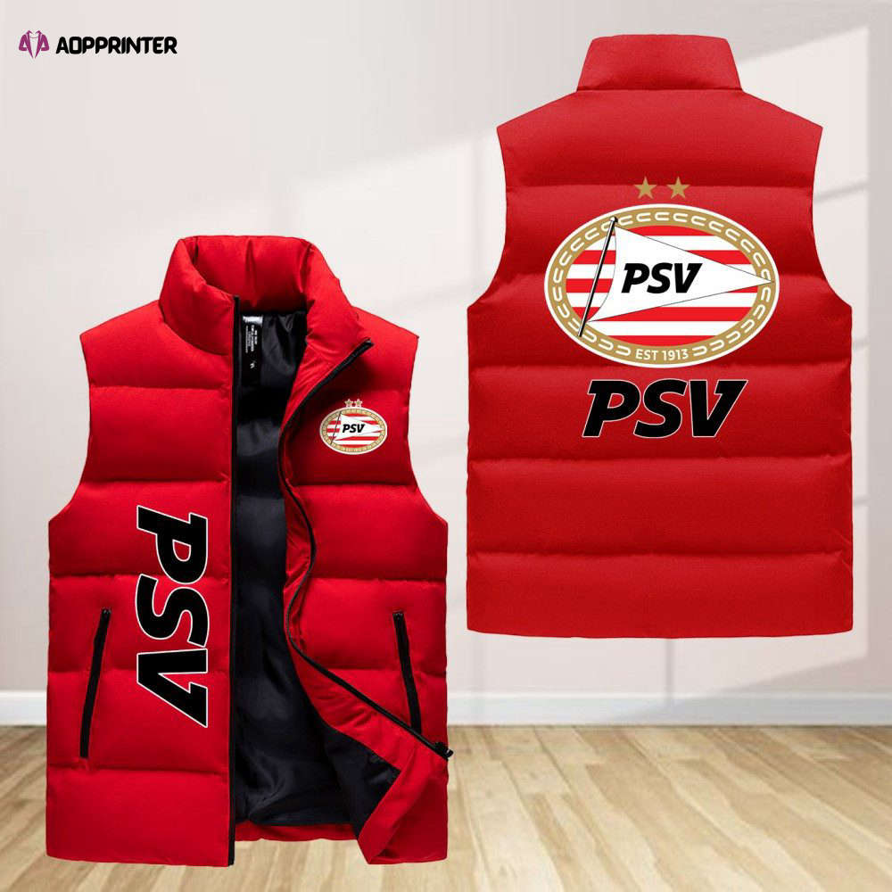 psv eindhoven sleeveless puffer jacket custom for fans gifts