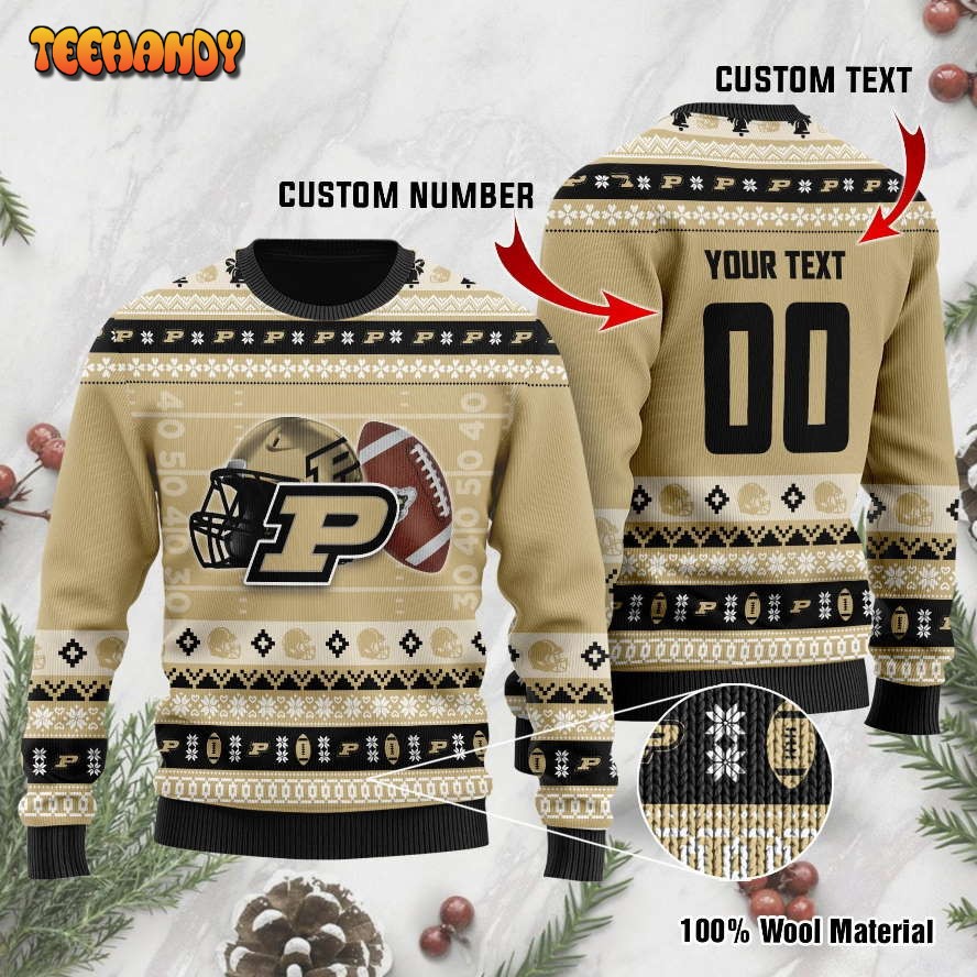 purdue boilermakers custom name number personalized ugly christmas sweater iyusy