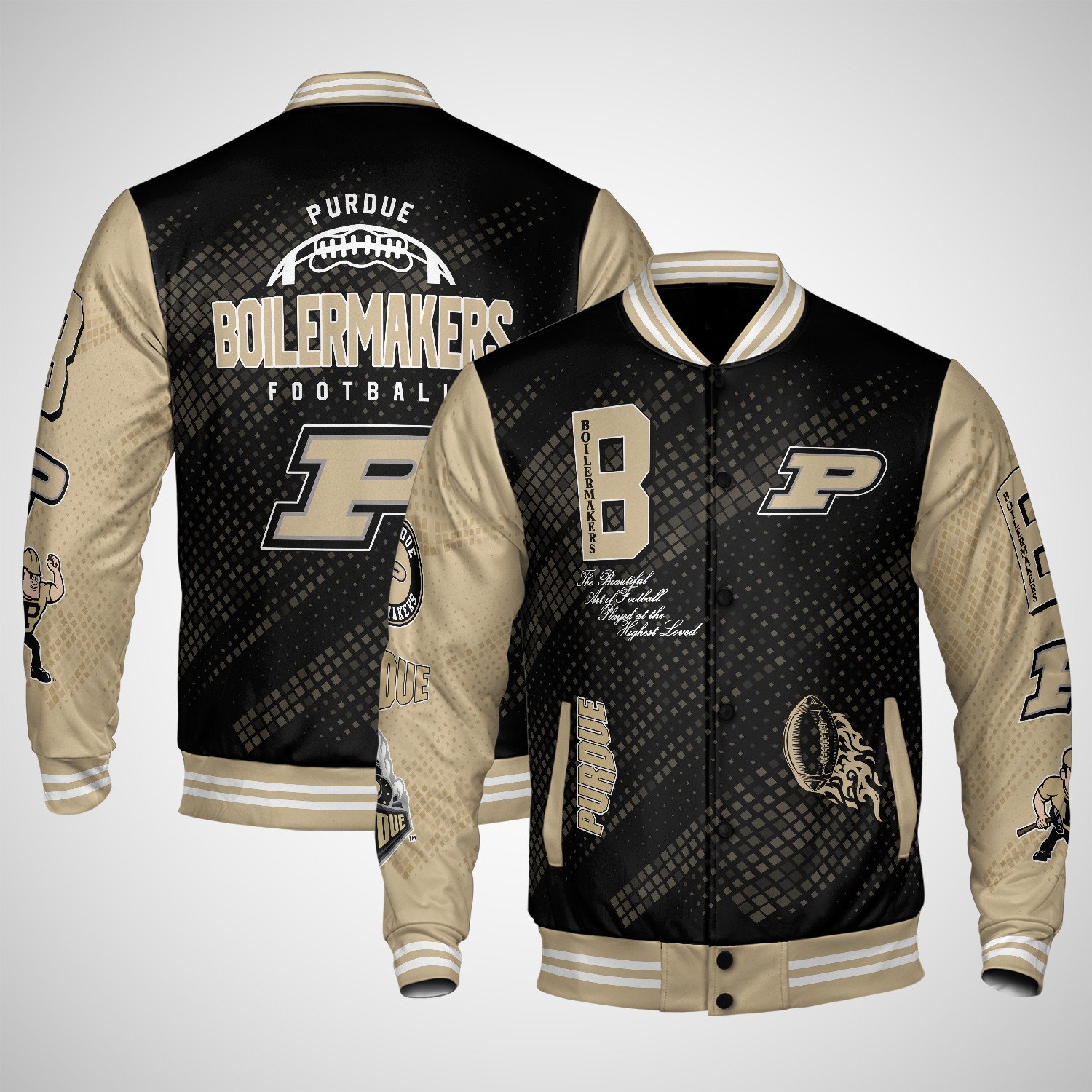 purdue boilermakers varsity jacket baseball jacket all over print wf xlaof