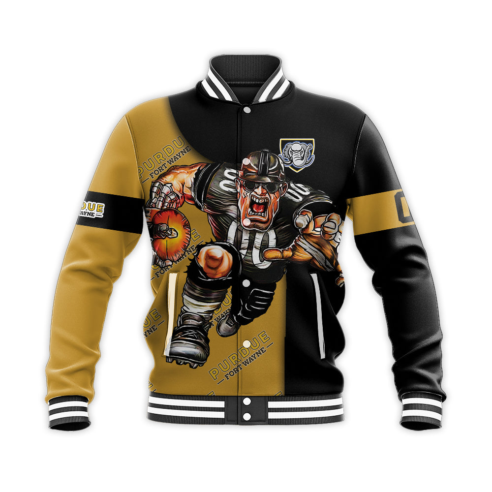 purdue fort wayne mastodons baseball jacket button up zipper hooded all over print football go on gift for fans ncaa 0ejtm