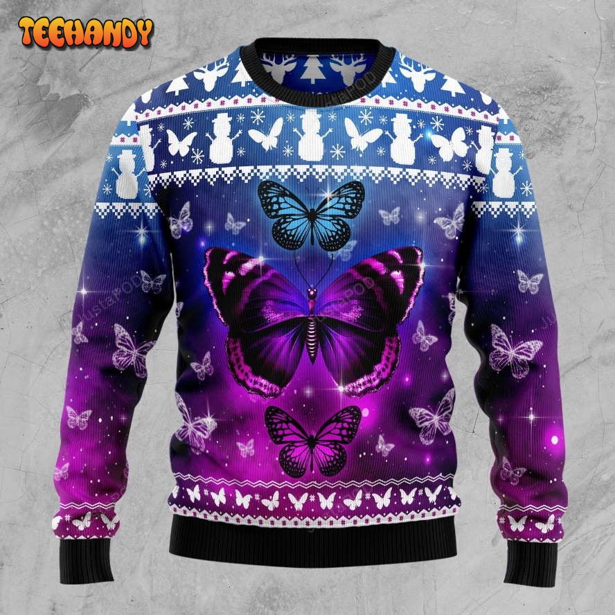 purple butterfly ugly christmas sweater ugly sweater christmas sweaters hoodie j7cet