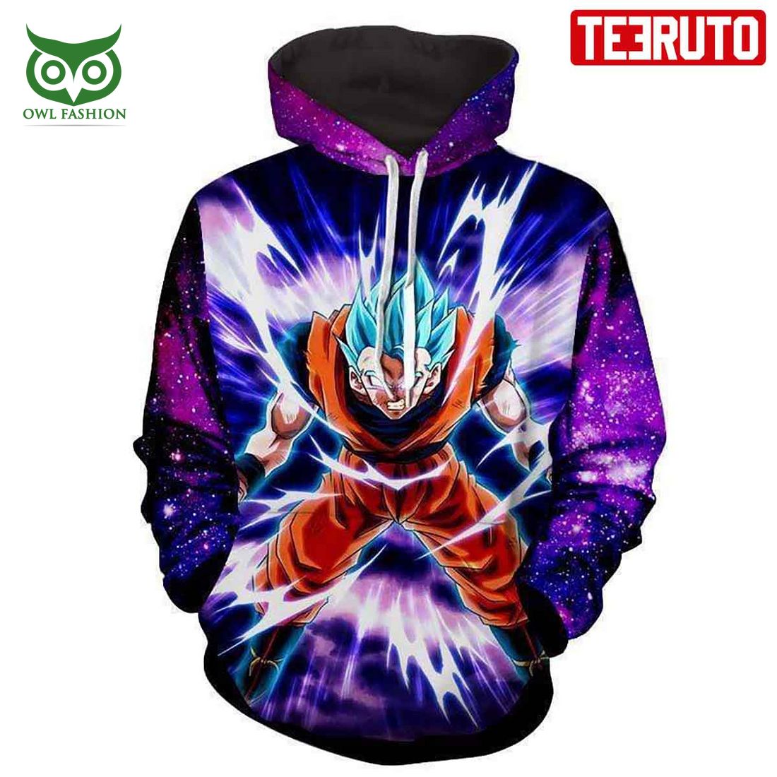 purple galaxy gohan ssj dragon ball dbz anime hd 3d aop hoodie 1 sgYkM