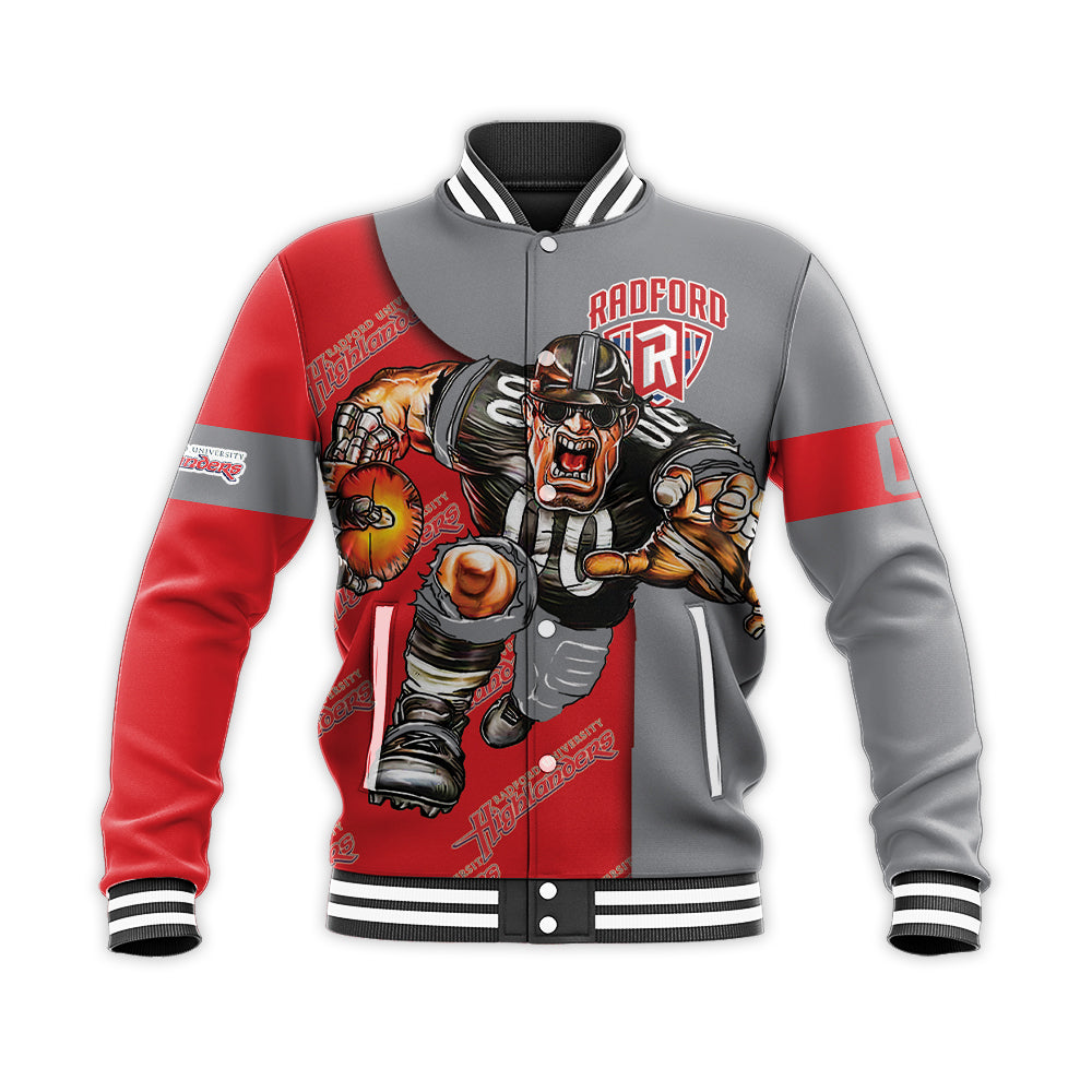 radford highlanders baseball jacket button up zipper hooded all over print football go on gift for fans ncaa nuuuz