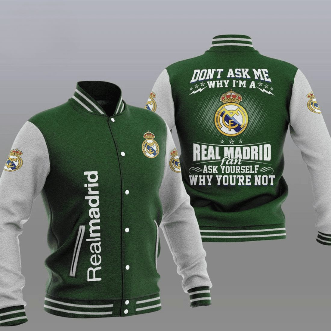 real madrid green dont ask me baseball varsity jacket baseball jacket all over print zw8wi