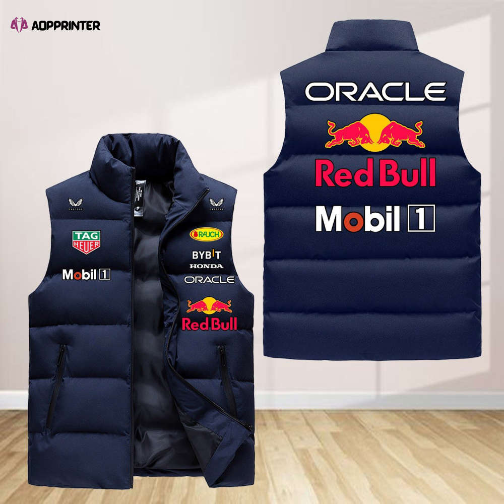 red bull racing sleeveless puffer jacket custom for fans gifts