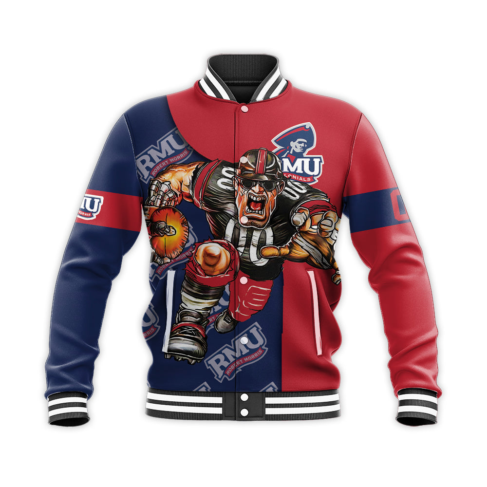 robert morris colonials baseball jacket button up zipper hooded all over print football go on gift for fans ncaa 7r10j