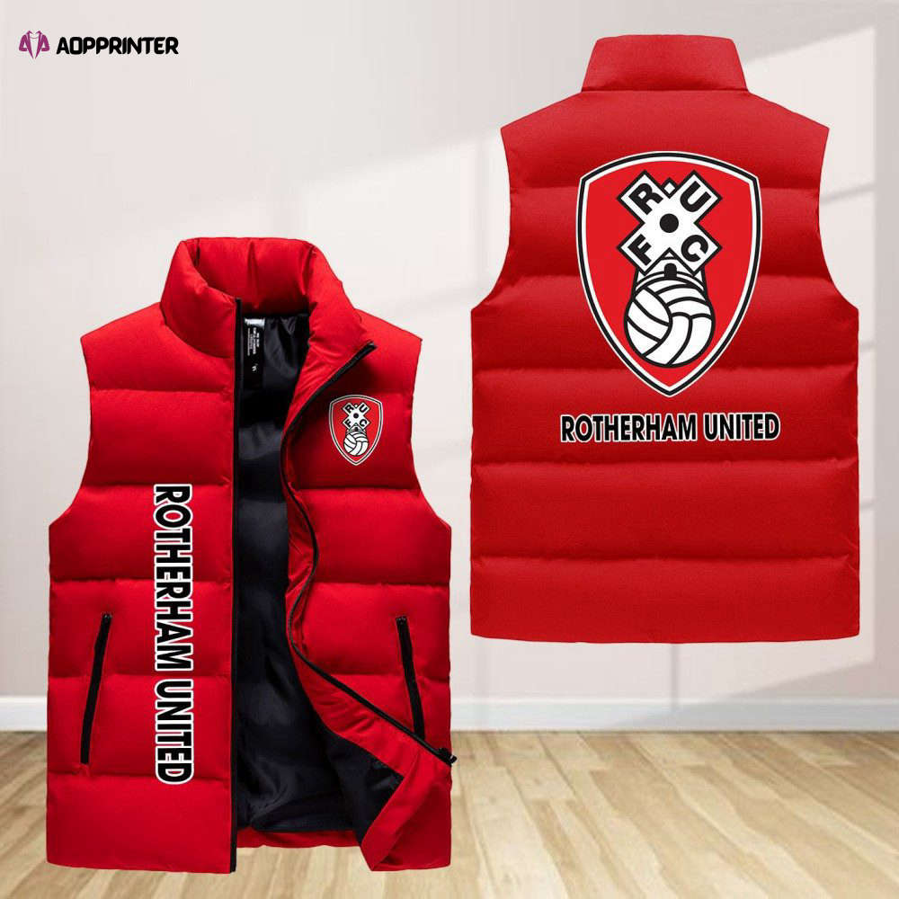 rotherham united sleeveless puffer jacket custom for fans spj0216