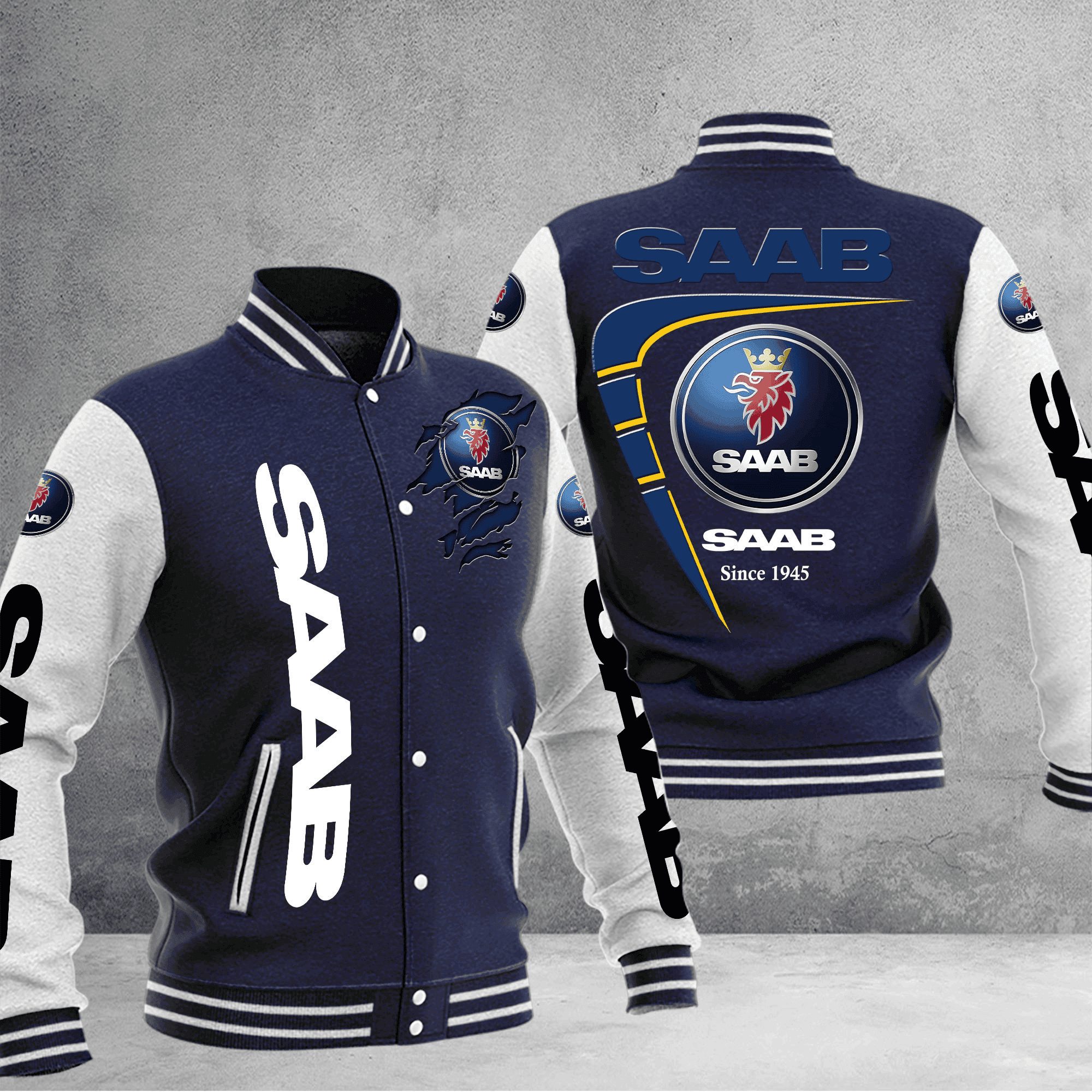 saab baseball varsity jacket baseball jacket all over print fr73h