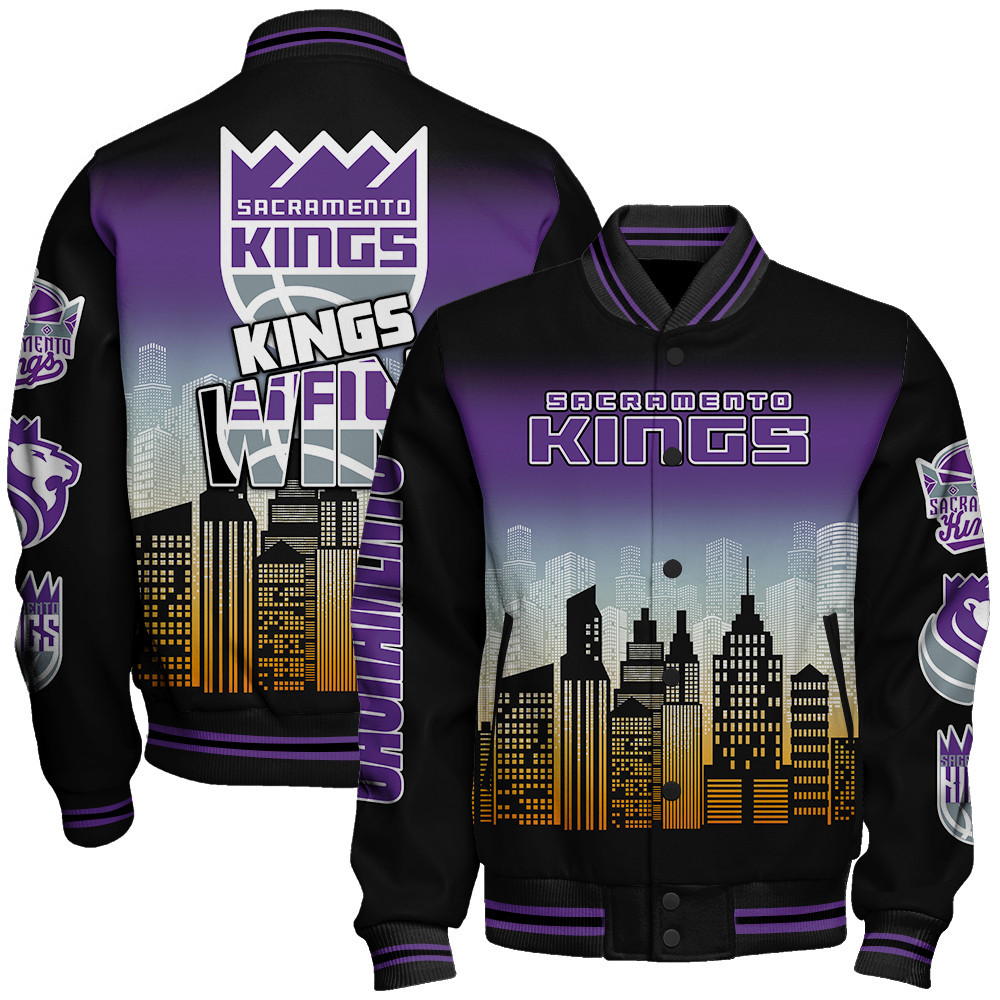 sacramento kings nba baseball varsity jacket baseball jacket all over print stm v16 bagdu