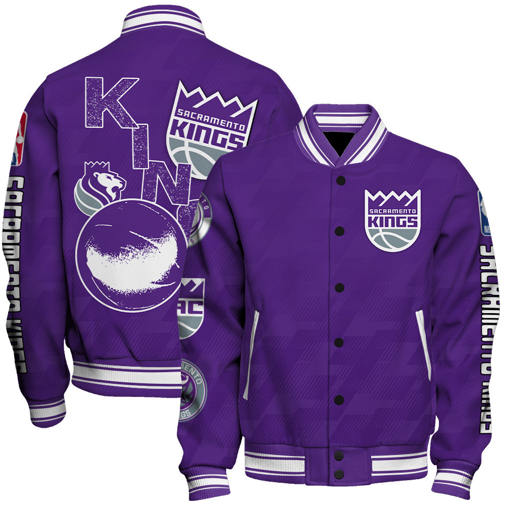 sacramento kings new design team color baseball varsity jacket baseball jacket all over print sfat v16 si6xu