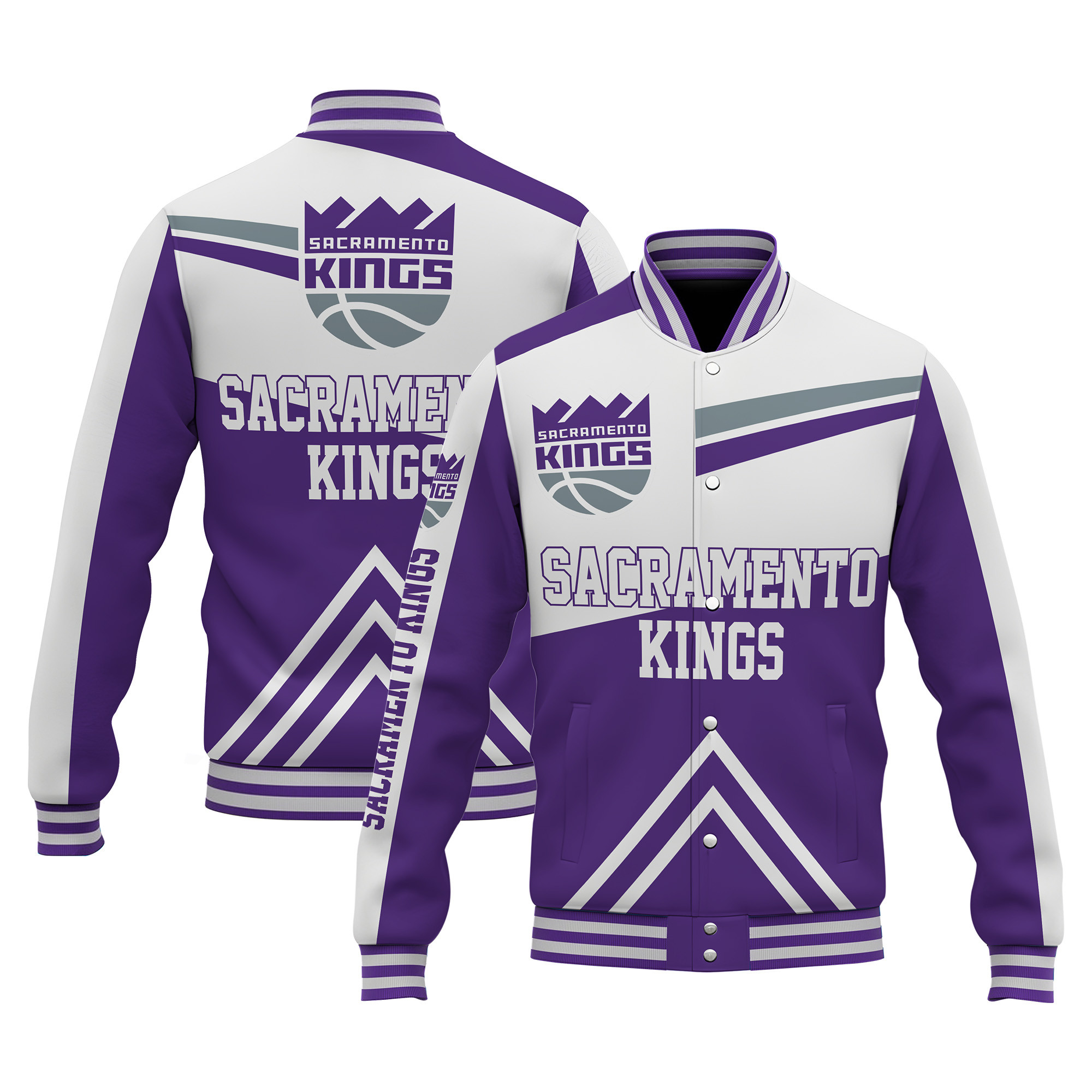 sacramento kings special design 3d unisex baseball varsity jacket baseball jacket all over print r913l