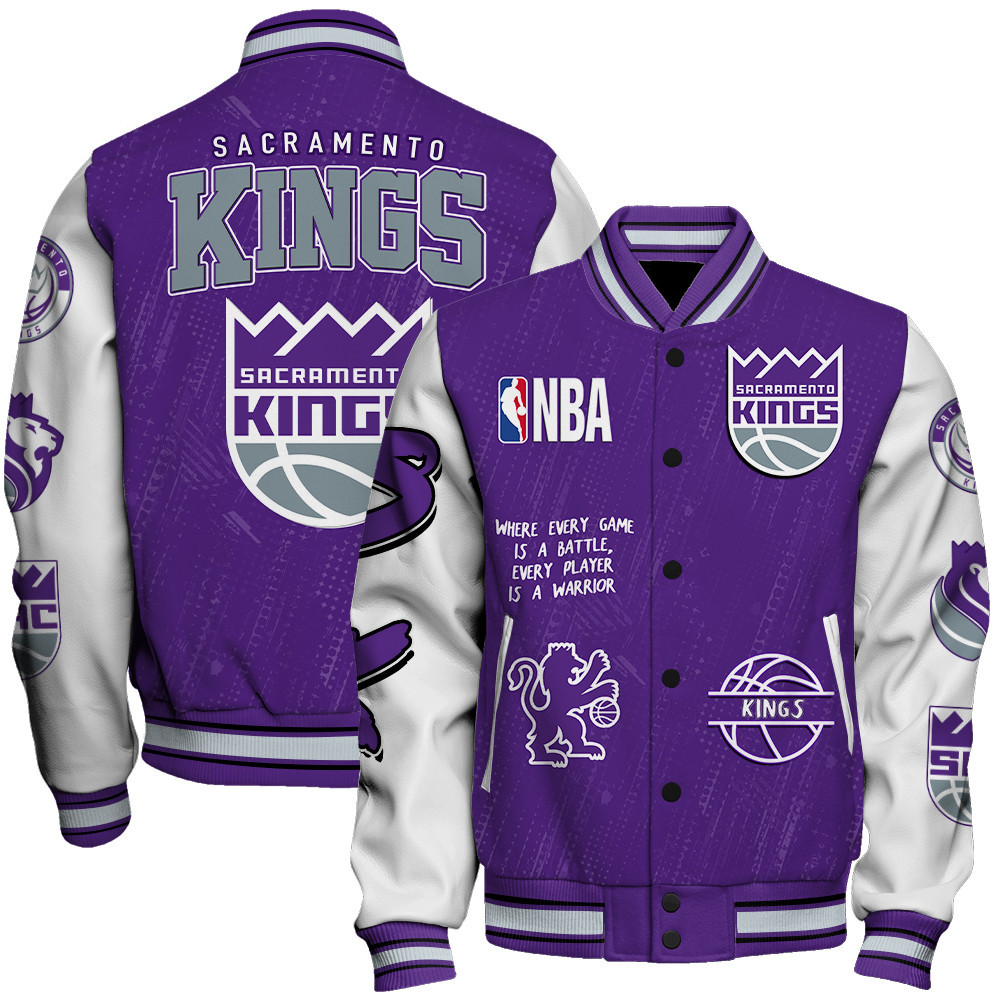 sacramento kings team logo nba 2024 baseball varsity jacket baseball jacket all over print sfat v13 fap4f