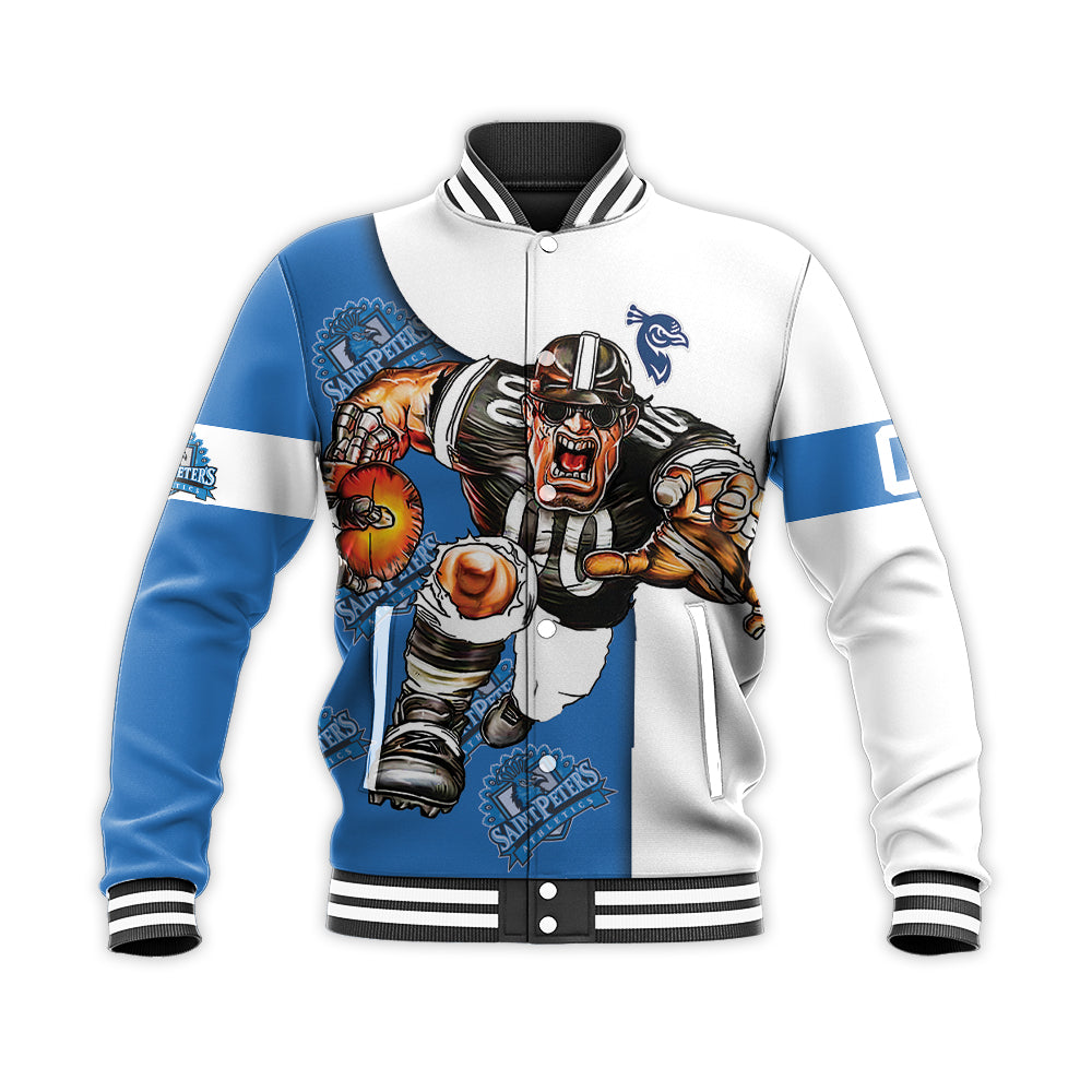 saint peters peacocks baseball jacket button up zipper hooded all over print football go on gift for fans ncaa omwvi