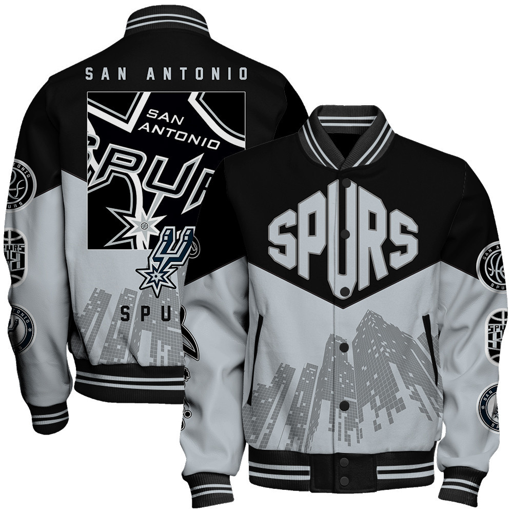 san antonio spurs nba baseball varsity jacket baseball jacket all over print stm v17 ft7mo