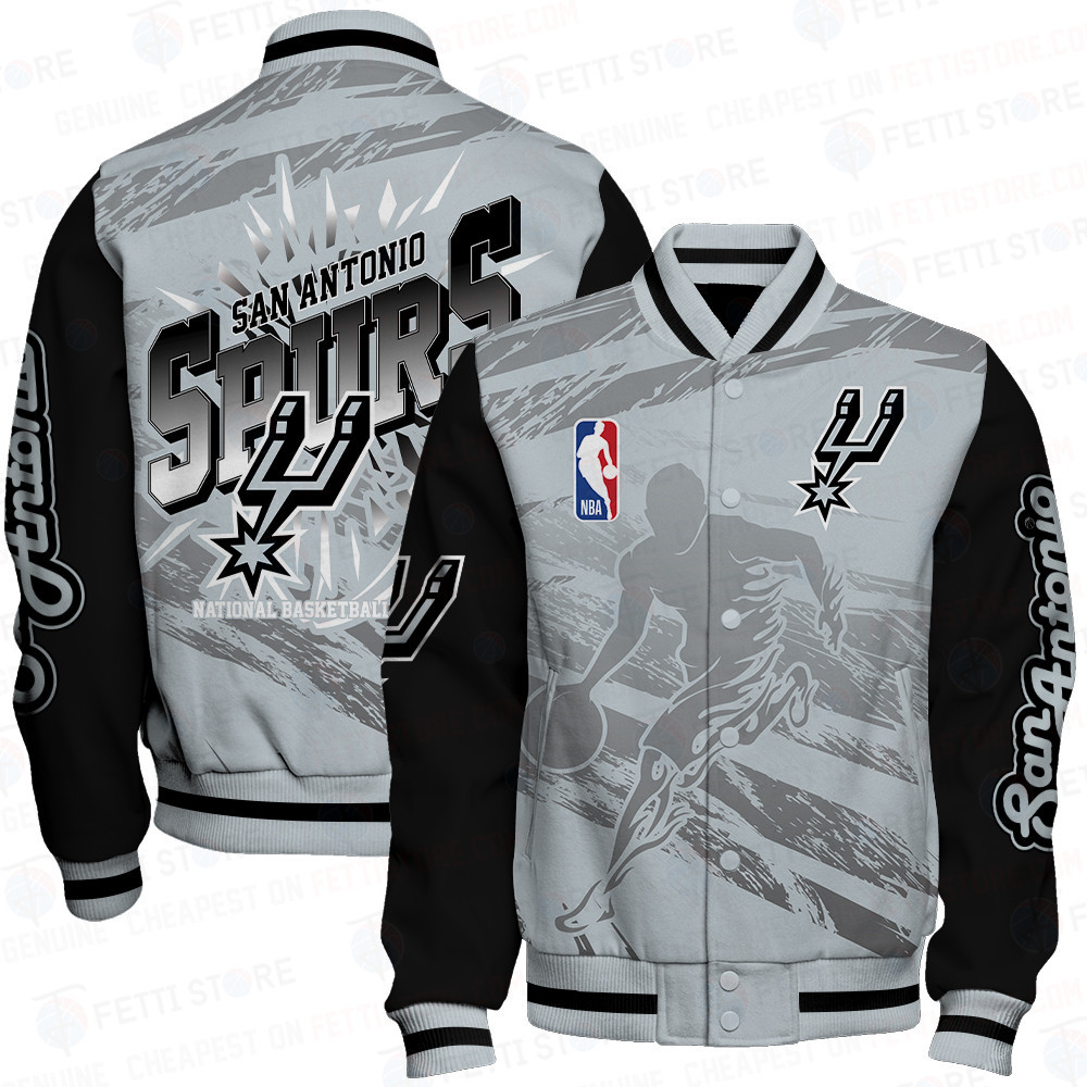 san antonio spurs nba print baseball varsity jacket baseball jacket all over print sfat v27 dewxi