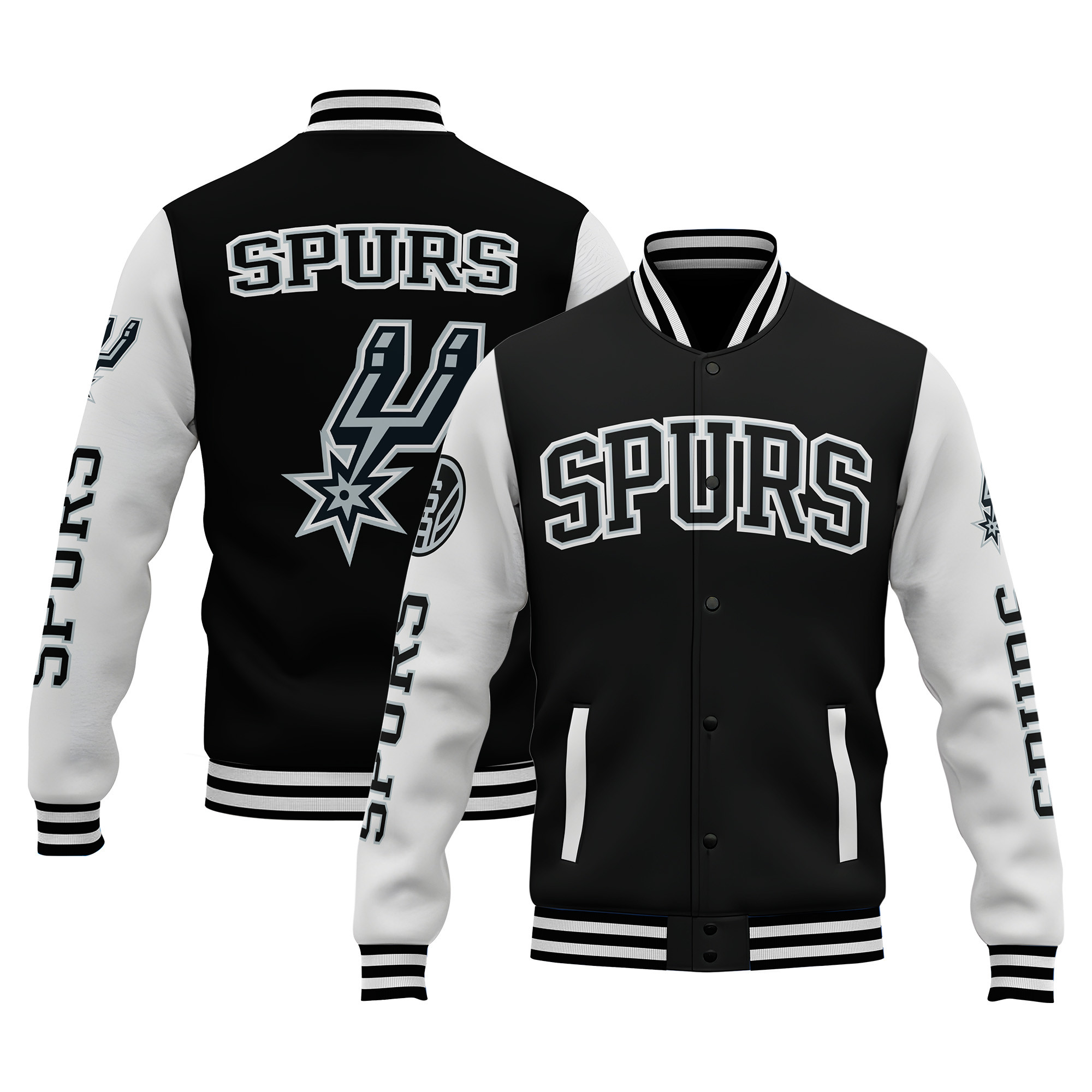 san antonio spurs special design 3d unisex baseball varsity jacket baseball jacket all over print v1 bo8hg