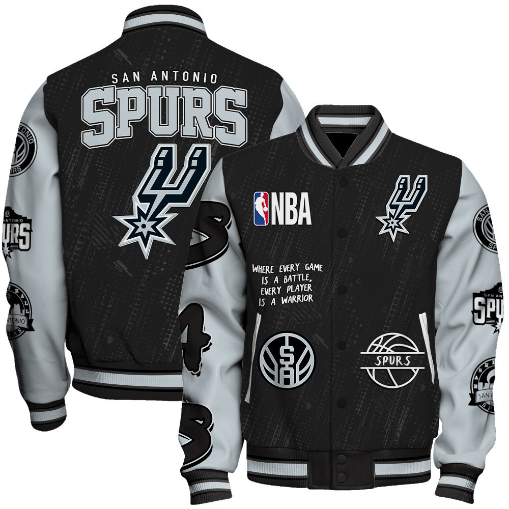 san antonio spurs team logo nba 2024 baseball varsity jacket baseball jacket all over print sfat v13 en8kp