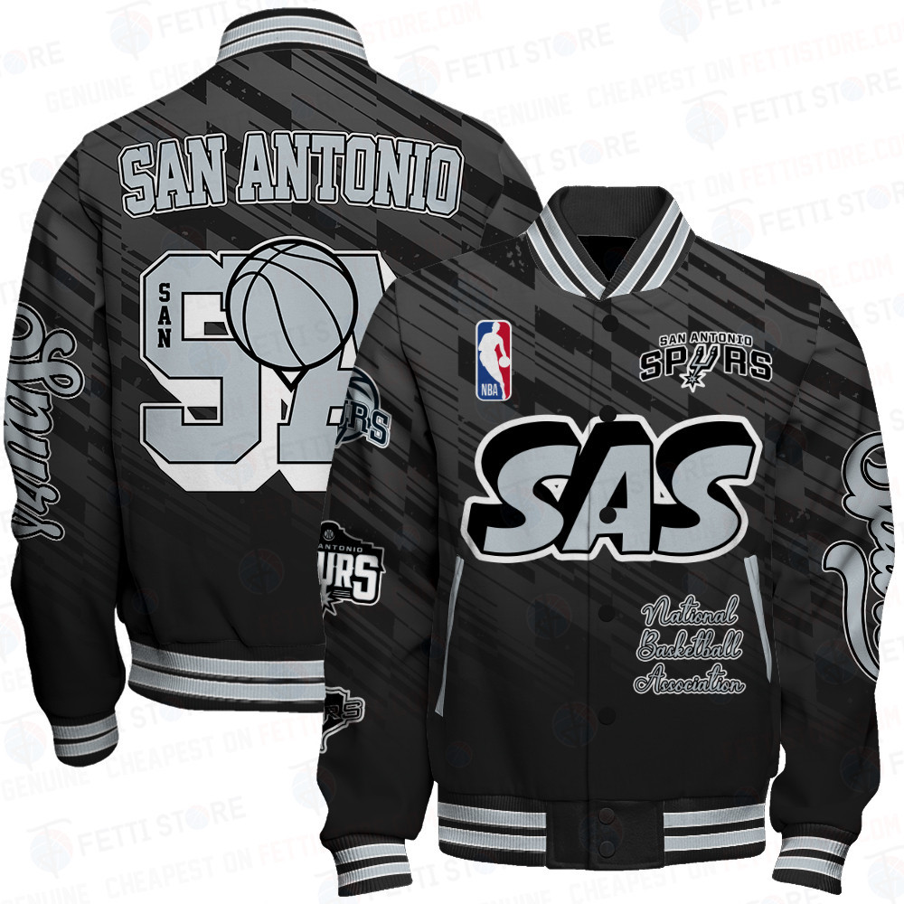 san antonio spurs team logo sport pattern nba baseball varsity jacket baseball jacket all over print ltlog