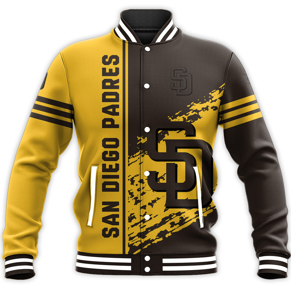 san diego padres baseball jacket button up zipper hooded all over print quarter style mlb l25vs