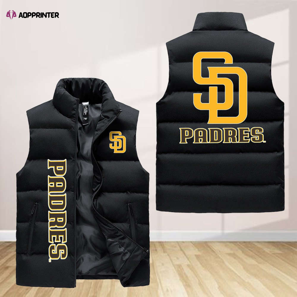 san diego padres sleeveless puffer jacket custom for fans spj0388