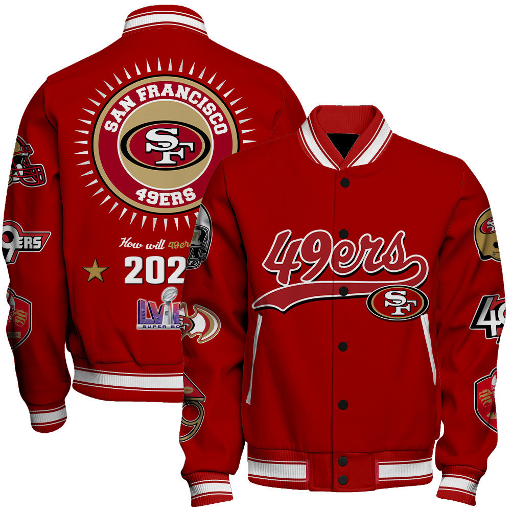 san francisco 49ers 2024 champions unisex baseball varsity jacket baseball jacket all over print sfat v12 lbqzv