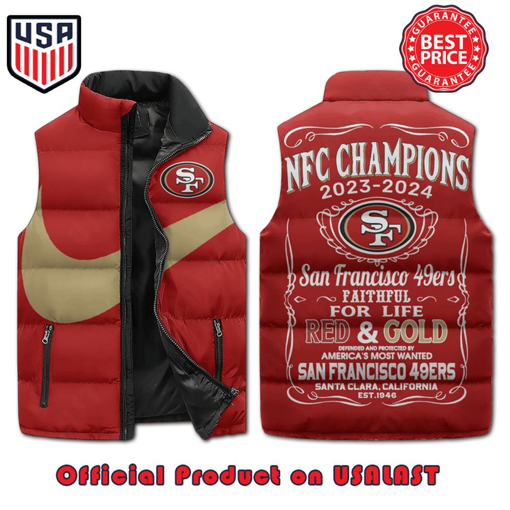 san francisco 49ers nfc championship faithful puffer sleeveless jacket 1 aNFtL