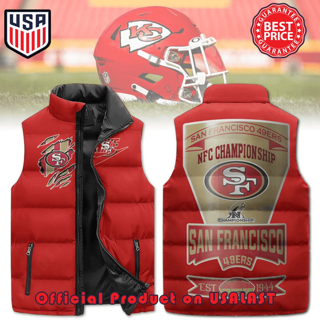 san francisco 49ers nfc championship puffer sleeveless jacket 1 ZLU42