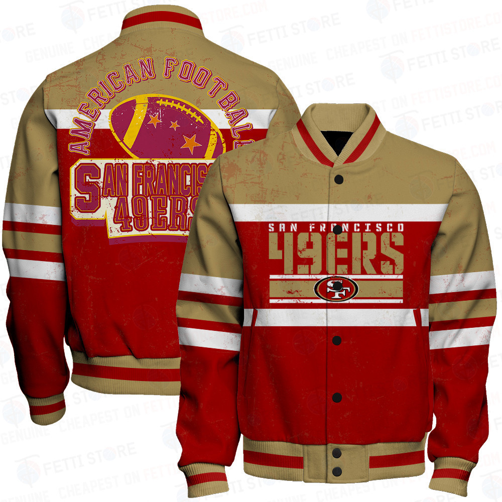 san francisco 49ers nfl american football art print baseball varsity jacket baseball jacket all over print tuicj