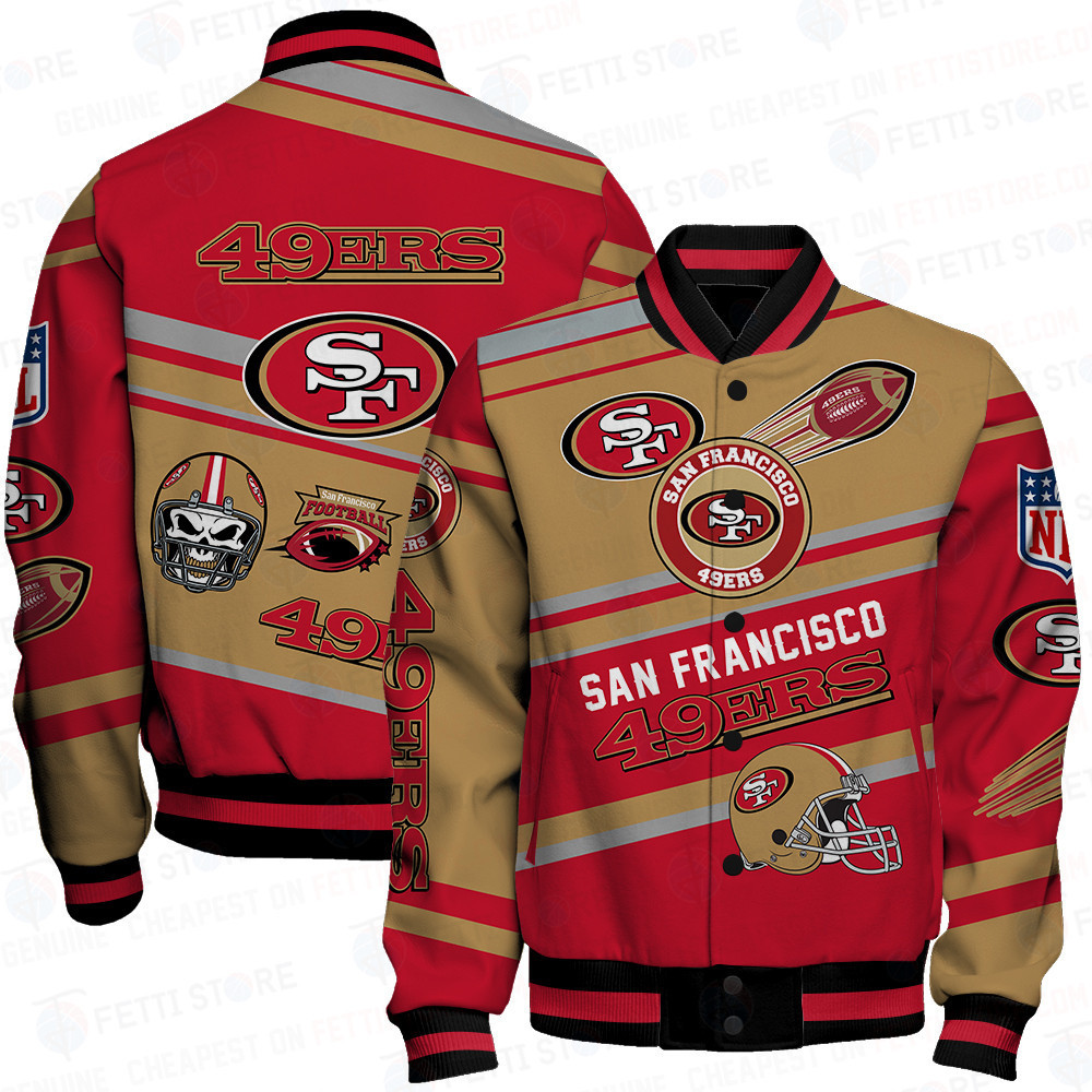 san francisco 49ers nfl american football league pattern baseball varsity jacket baseball jacket all over print n0sw7