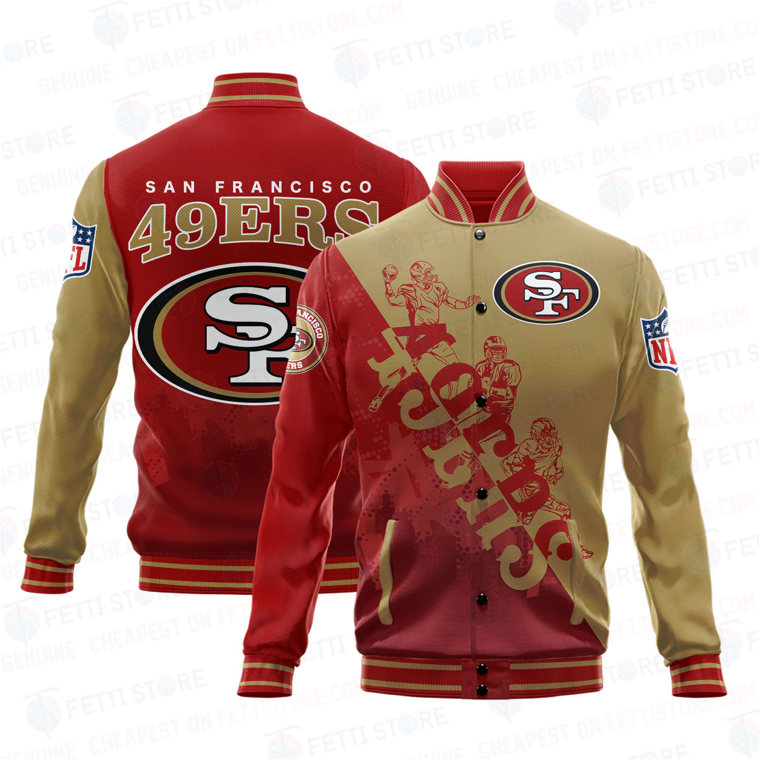 san francisco 49ers nfl baseball varsity jacket baseball jacket all over print shdl suhkx