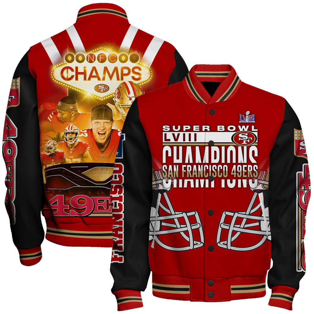 san francisco 49ers nfl baseball varsity jacket baseball jacket all over print stm v10 lobhn