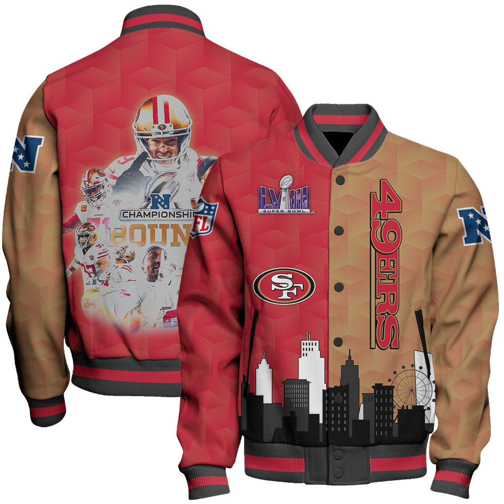 san francisco 49ers nfl baseball varsity jacket baseball jacket all over print stm v11 kuewm