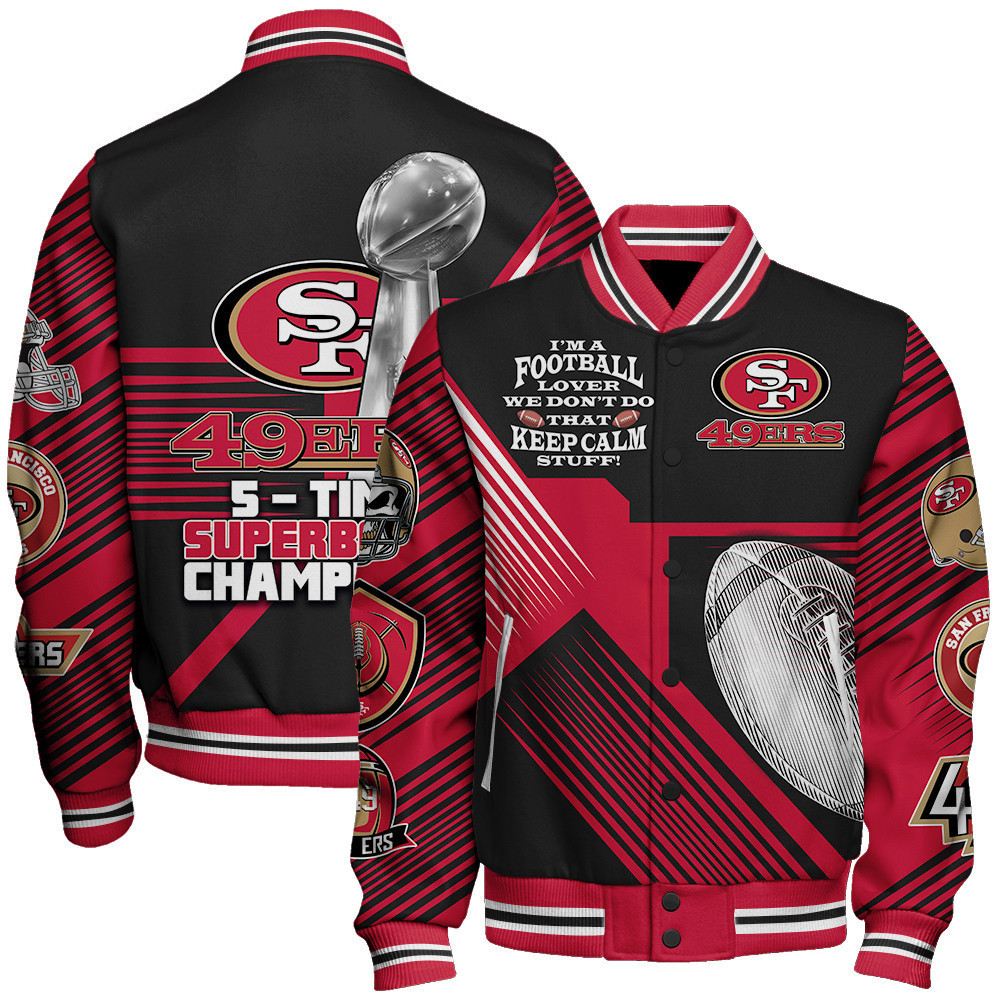 san francisco 49ers nfl baseball varsity jacket baseball jacket all over print stm v2 0r96b