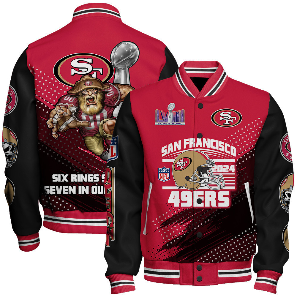 san francisco 49ers nfl baseball varsity jacket baseball jacket all over print stm v3 hupwt