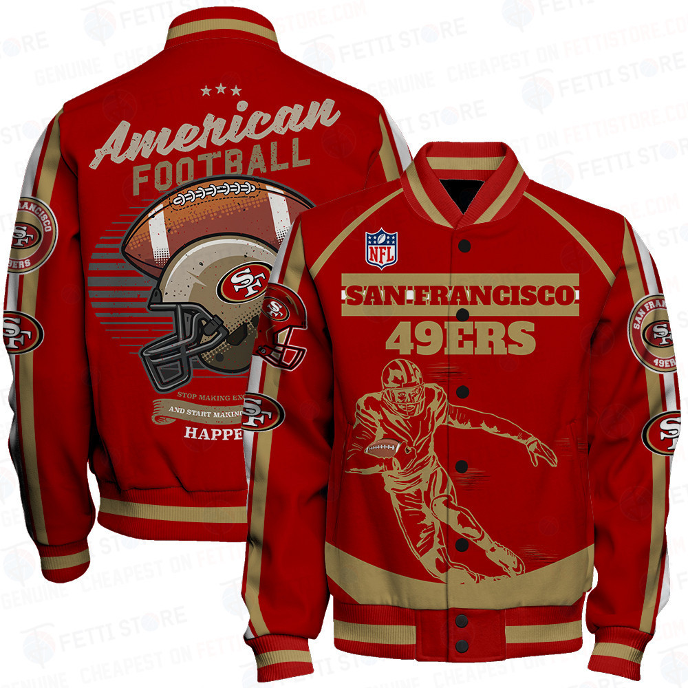 san francisco 49ers nfl baseball varsity jacket baseball jacket all over print stm v3 wl71x