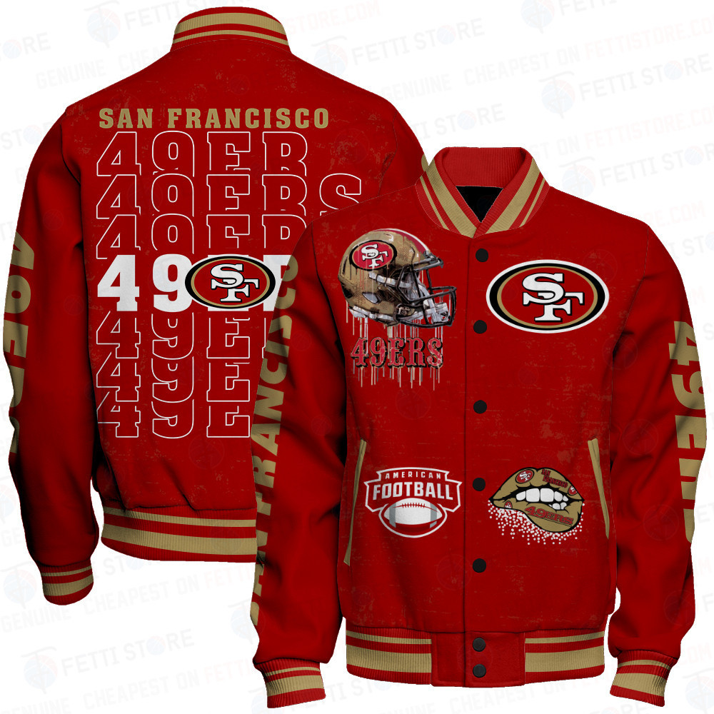 san francisco 49ers nfl baseball varsity jacket baseball jacket all over print stm v6 7olh9