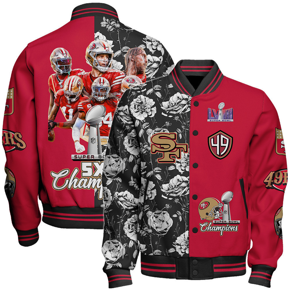 san francisco 49ers nfl baseball varsity jacket baseball jacket all over print stm v6 tfevv