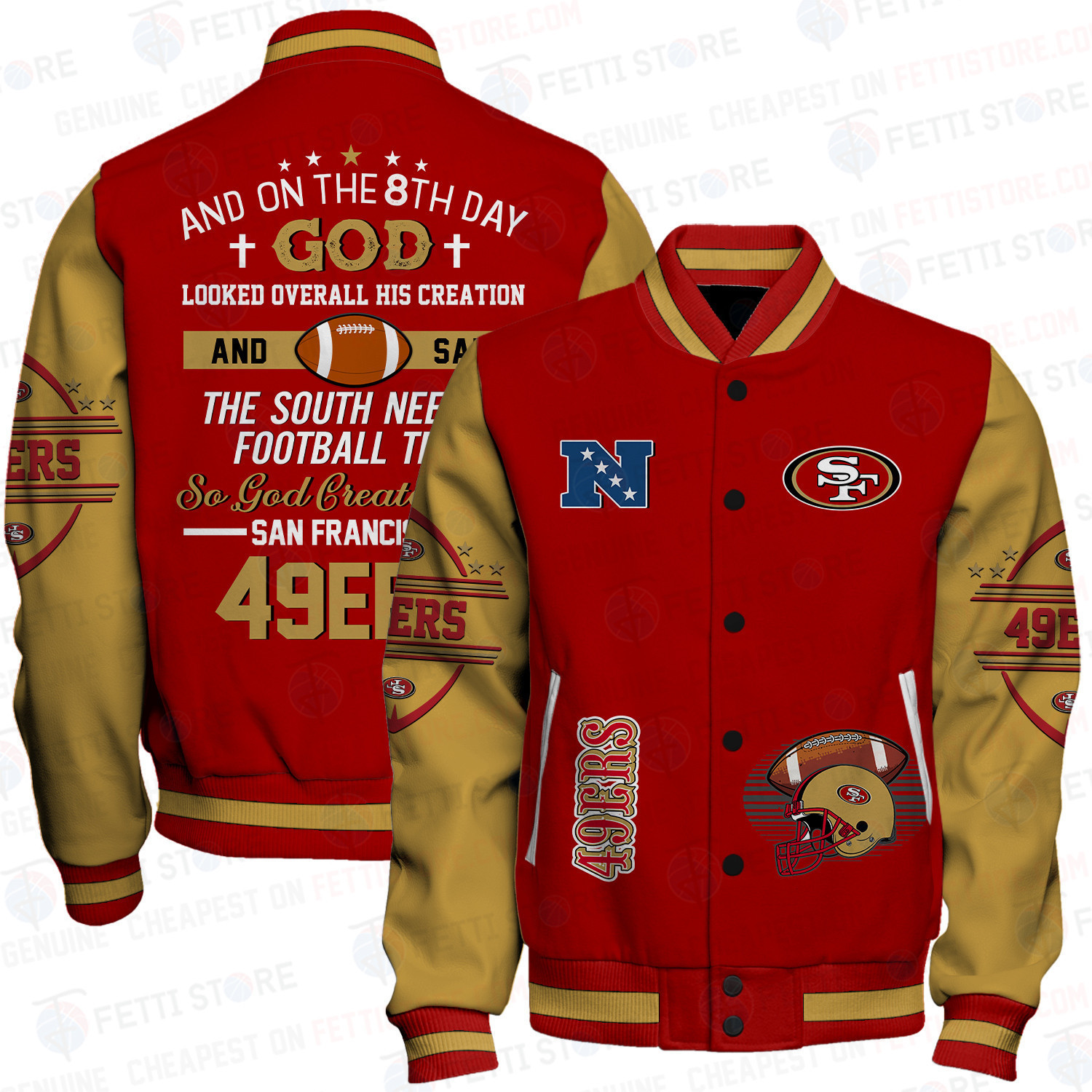 san francisco 49ers nfl baseball varsity jacket baseball jacket all over print stm v7 6ry2p