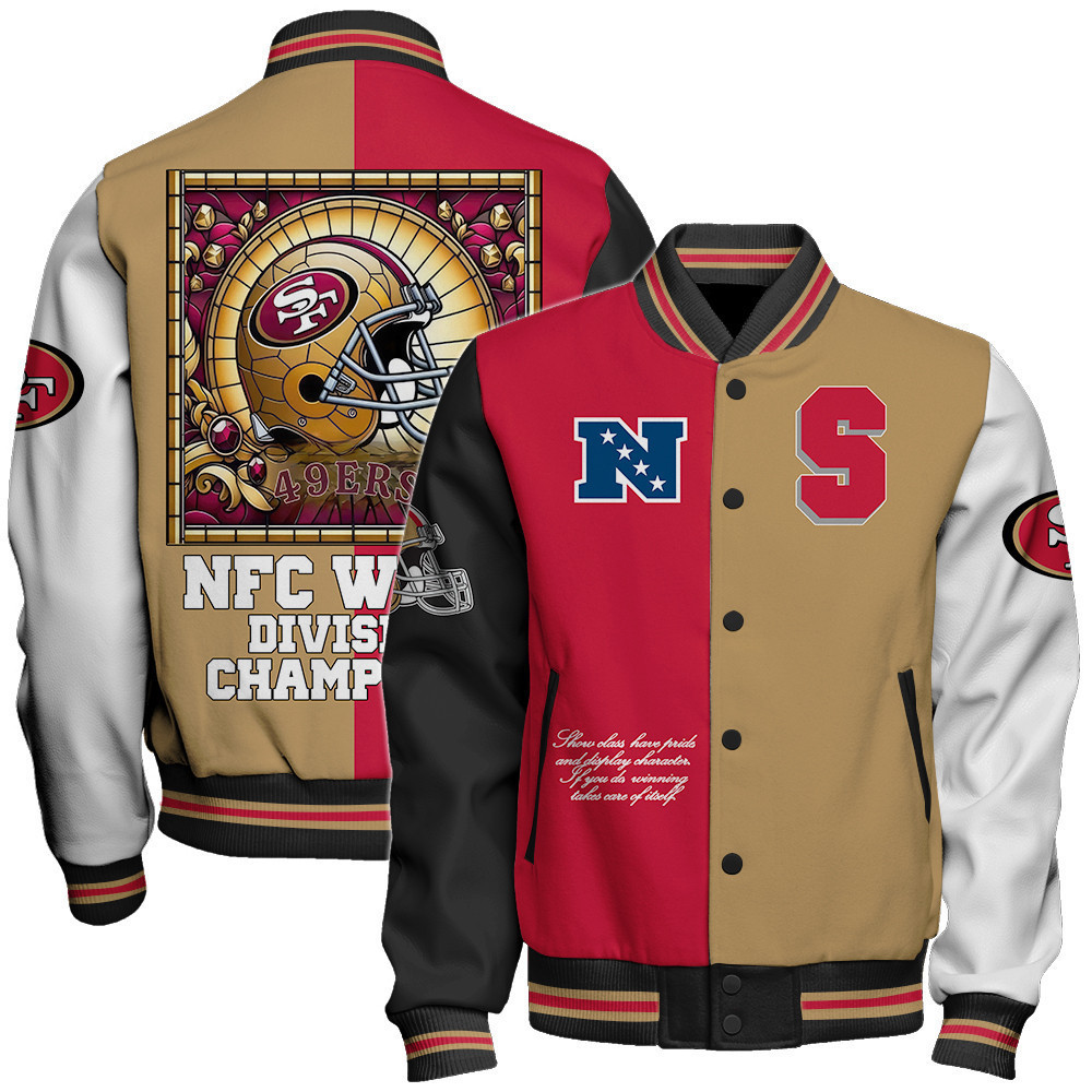 san francisco 49ers nfl baseball varsity jacket baseball jacket all over print stm v7 b97jb