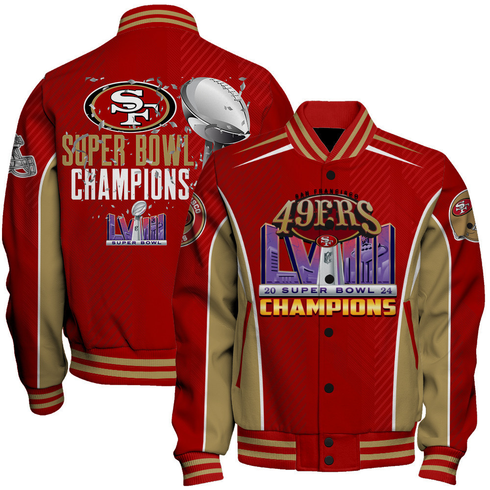 san francisco 49ers nfl baseball varsity jacket baseball jacket all over print stm v9 cvuxd