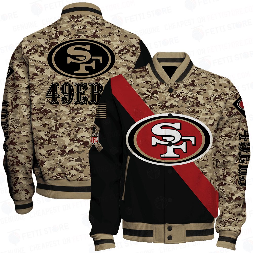 san francisco 49ers nfl baseball varsity jacket baseball jacket all over print v1 bbmsq