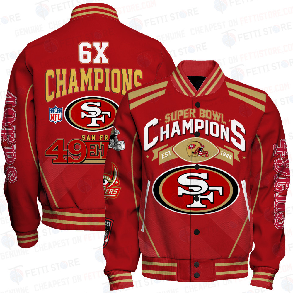 san francisco 49ers nfl champions baseball varsity jacket baseball jacket all over print v3 kie7n