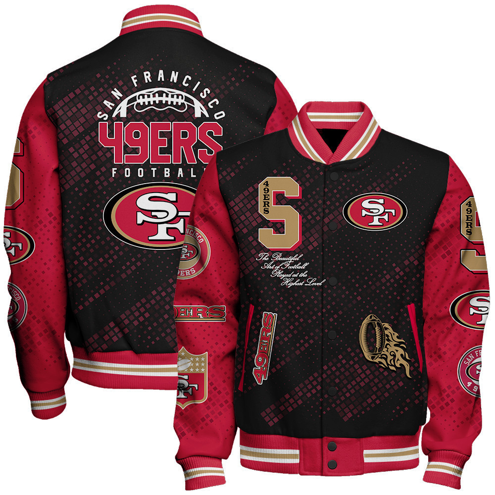 san francisco 49ers nfl pattern baseball varsity jacket baseball jacket all over print sh1 v3 bxptc